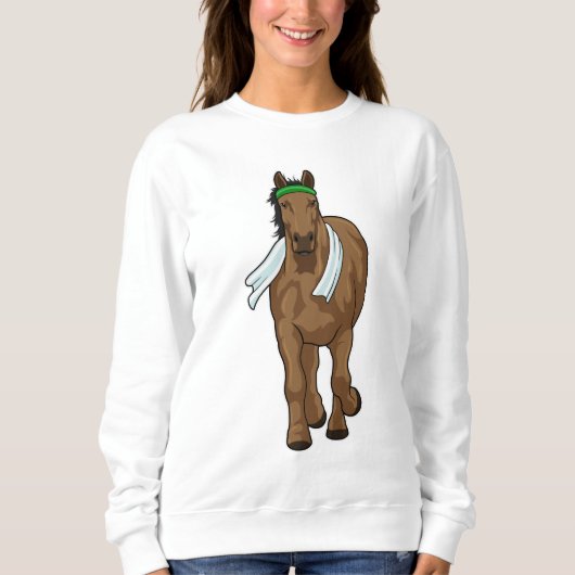 Sweatshirt Cheval comme coureur avec serviette (Devant)