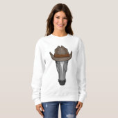 Sweatshirt Cheval comme Cowboy avec Casquette (Devant entier)