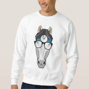 Sweatshirt Cheval comme docteur avec lunettes