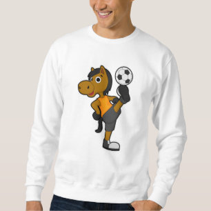 Sweatshirt Cheval comme joueur de football avec balle de foot