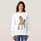 Sweatshirt Cheval comme joueur de football avec Soccer (Devant entier)