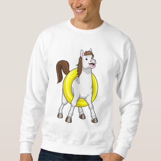 Sweatshirt Cheval comme nageur avec Lifebouy (Devant)