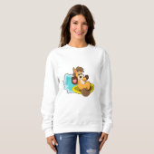 Sweatshirt Cheval comme Surfer avec Surfboard (Devant entier)