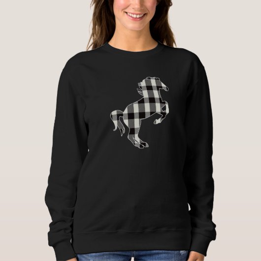Sweatshirt Cheval de bison blanc et noir à plaid Chris (Devant)