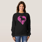 Sweatshirt Cheval de coeur Ventilateur Chevaux équitation Equ (Devant entier)