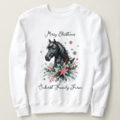 Sweatshirt Cheval de Noël équestre (Design devant)