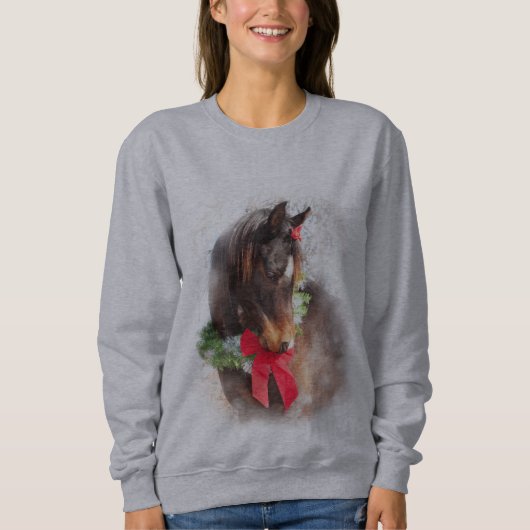 Sweatshirt Cheval doux de Noël (Devant)
