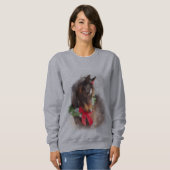 Sweatshirt Cheval doux de Noël (Devant entier)