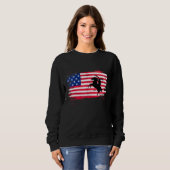 Sweatshirt Cheval Drapeau Américain Déchiré 3 (Devant entier)
