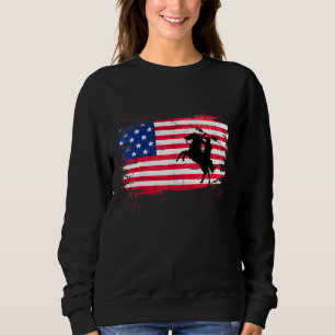 Sweatshirt Cheval Drapeau Américain Déchiré 3