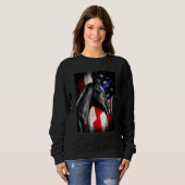 Sweatshirt Cheval Drapeau Américain Équitation Cheval (Devant entier)