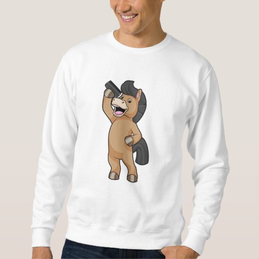 Sweatshirt Cheval en coiffeur avec peigne (Devant)