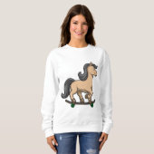 Sweatshirt Cheval en Patinage avec Skateboard (Devant entier)