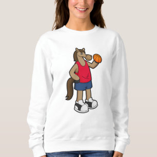 Sweatshirt Cheval en tant que joueur de basket-ball avec Bask