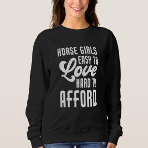 Sweatshirt Cheval Équestre Filles Facile À Aimer Difficile À