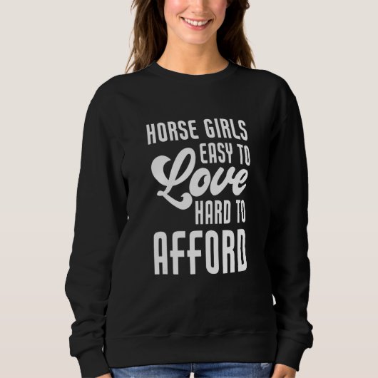 Sweatshirt Cheval Équestre Filles Facile À Aimer Difficile À (Devant)
