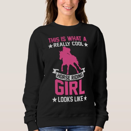 Sweatshirt Cheval équitation fille (Devant)