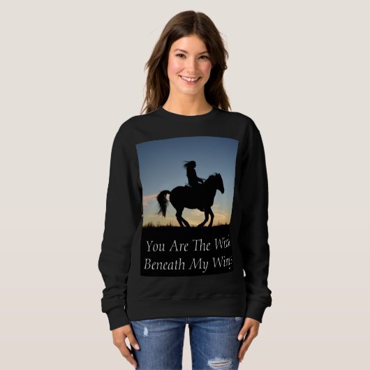 Sweatshirt Cheval et cavalier Silhouette (Devant entier)