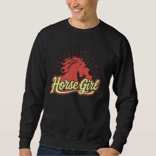 Sweatshirt Cheval Fille Animal Cheval Retour, Euqestrien Pour