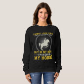 Sweatshirt Cheval Garçons Filles Hommes & Femmes Qui Aiment C (Devant entier)
