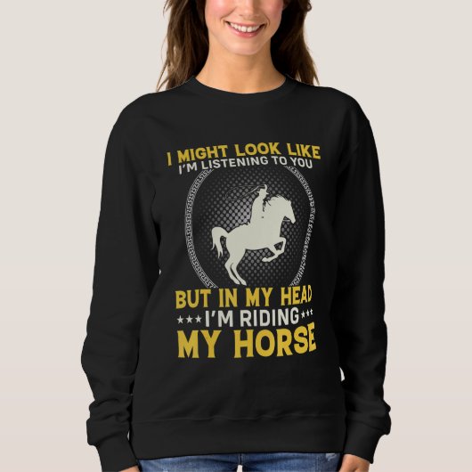 Sweatshirt Cheval Garçons Filles Hommes & Femmes Qui Aiment C (Devant)