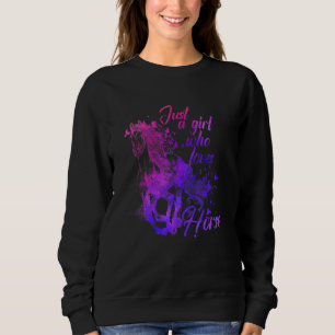 Sweatshirt Cheval Juste Une Fille Qui Aime L'Équitation Éques
