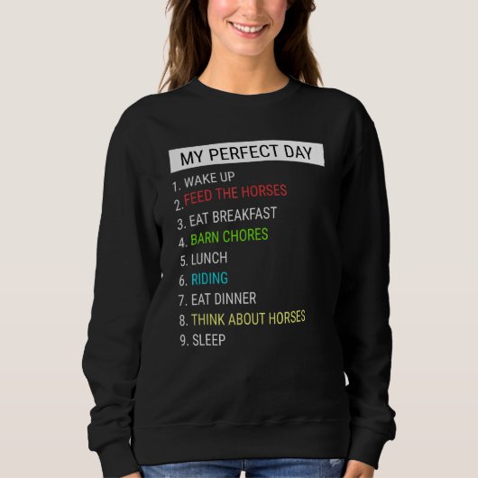 Sweatshirt Cheval Ma journée parfaite (Devant)