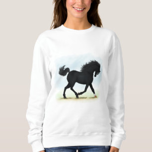 Sweatshirt Cheval noir avec étoile et soc (Beauté noire)