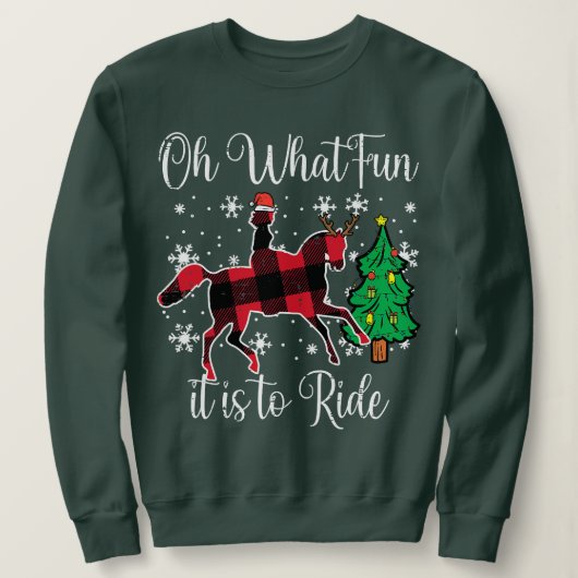 Sweatshirt Cheval Oh Quel Amusement C'Est De Faire Le Tour No (Design devant)
