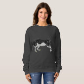 Sweatshirt Cheval Overo à taches noires et blanches (Devant entier)