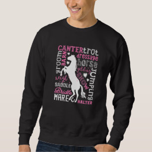 Sweatshirt Cheval Pour Filles Femmes Chevaux Équitation
