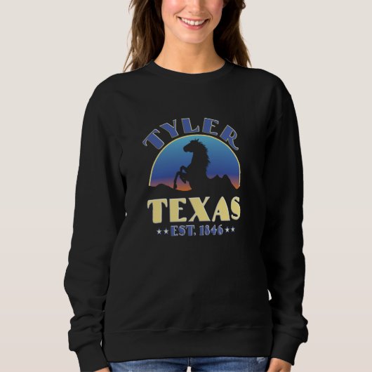Sweatshirt Cheval sauvage Tyler Texas TX (Devant)