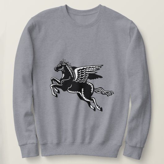 Sweatshirt Cheval volant - noir et blanc (Design devant)