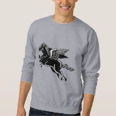 Sweatshirt Cheval volant - noir et blanc (Devant)
