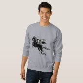Sweatshirt Cheval volant - noir et blanc (Devant entier)