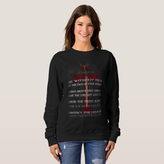 Sweatshirt Chevalier de Templar Crusader (Devant entier)