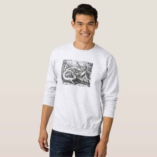 Sweatshirt Chevalier en armure pose le dragon (Devant entier)