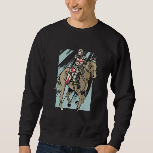 Sweatshirt Chevalier templier combattant à cheval (Devant)
