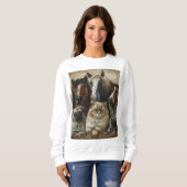 Sweatshirt Chevaux, chats et chiens (Devant entier)