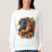 Sweatshirt Chevaux et tournesols (Devant)