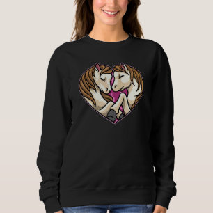 Sweatshirt Chevaux mignons Forme de coeur couple Amour Animau