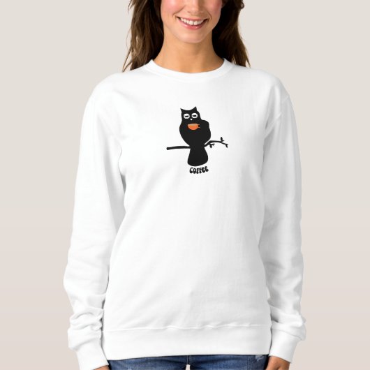 Sweatshirt Chevêche à l'oeil droopy au café (Devant)