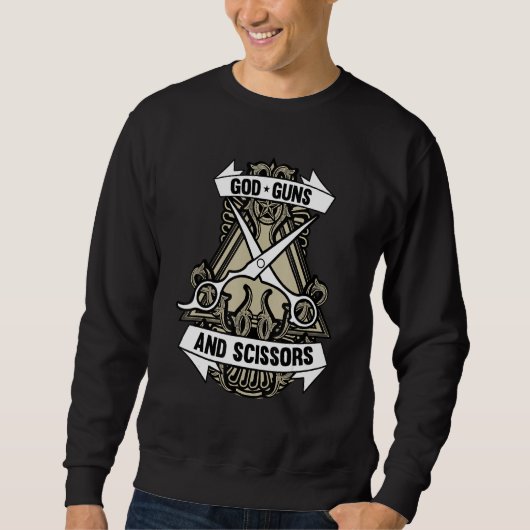 Sweatshirt Cheveux Dresser Barbier Boutique Dieu Armes Ciseau (Devant)