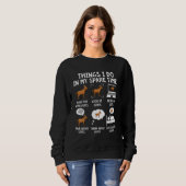 Sweatshirt Chèvre 6 Choses que je fais pendant mon temps libr (Devant entier)