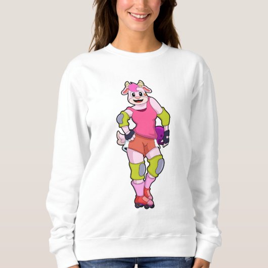 Sweatshirt Chèvre comme Patinage en ligne avec Patins en lign (Devant)
