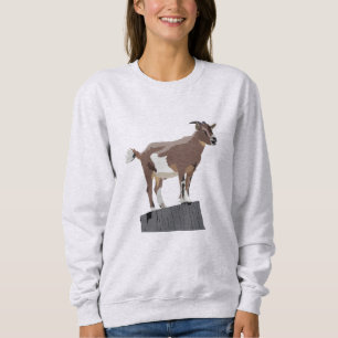 Sweatshirt Chèvre sur souche d'arbre