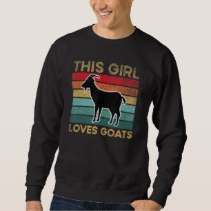 Sweatshirt Chèvre Vintage Pour Filles Enfants Animal De Ferme