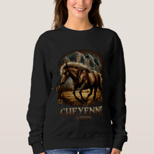 Sweatshirt Cheyenne vintage Wyoming Mountains Horse Western