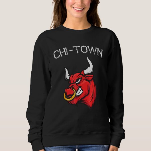 Sweatshirt Chi Town Bull Chicago Fans Basketball 23 Pour Homm (Devant)