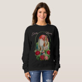 Sweatshirt Chic Aquarelle Florale Rose Wreath Lapin de Pâques (Devant entier)